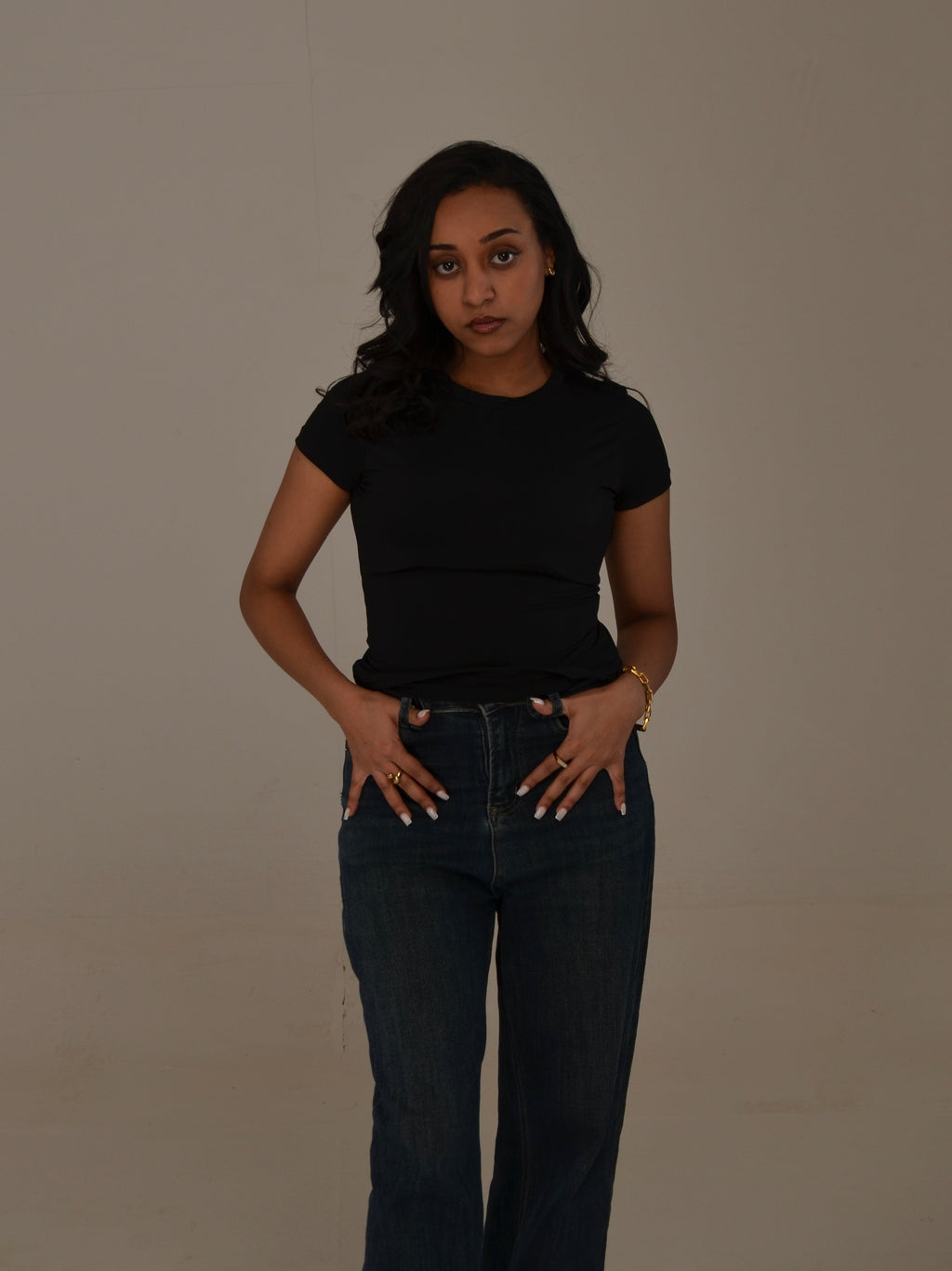 Black fitted tshirt - Short sleeve