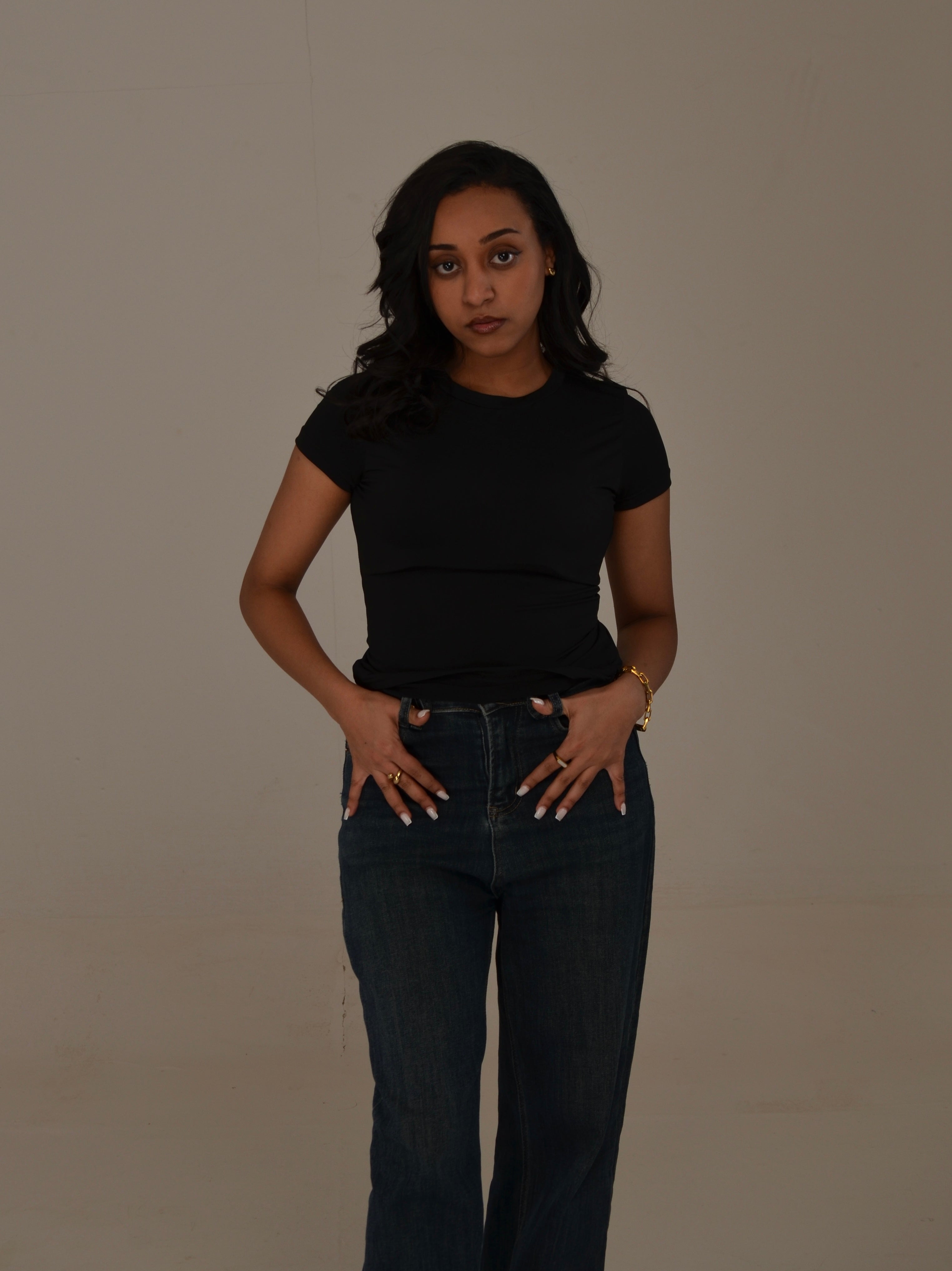 Black fitted tshirt - Short sleeve