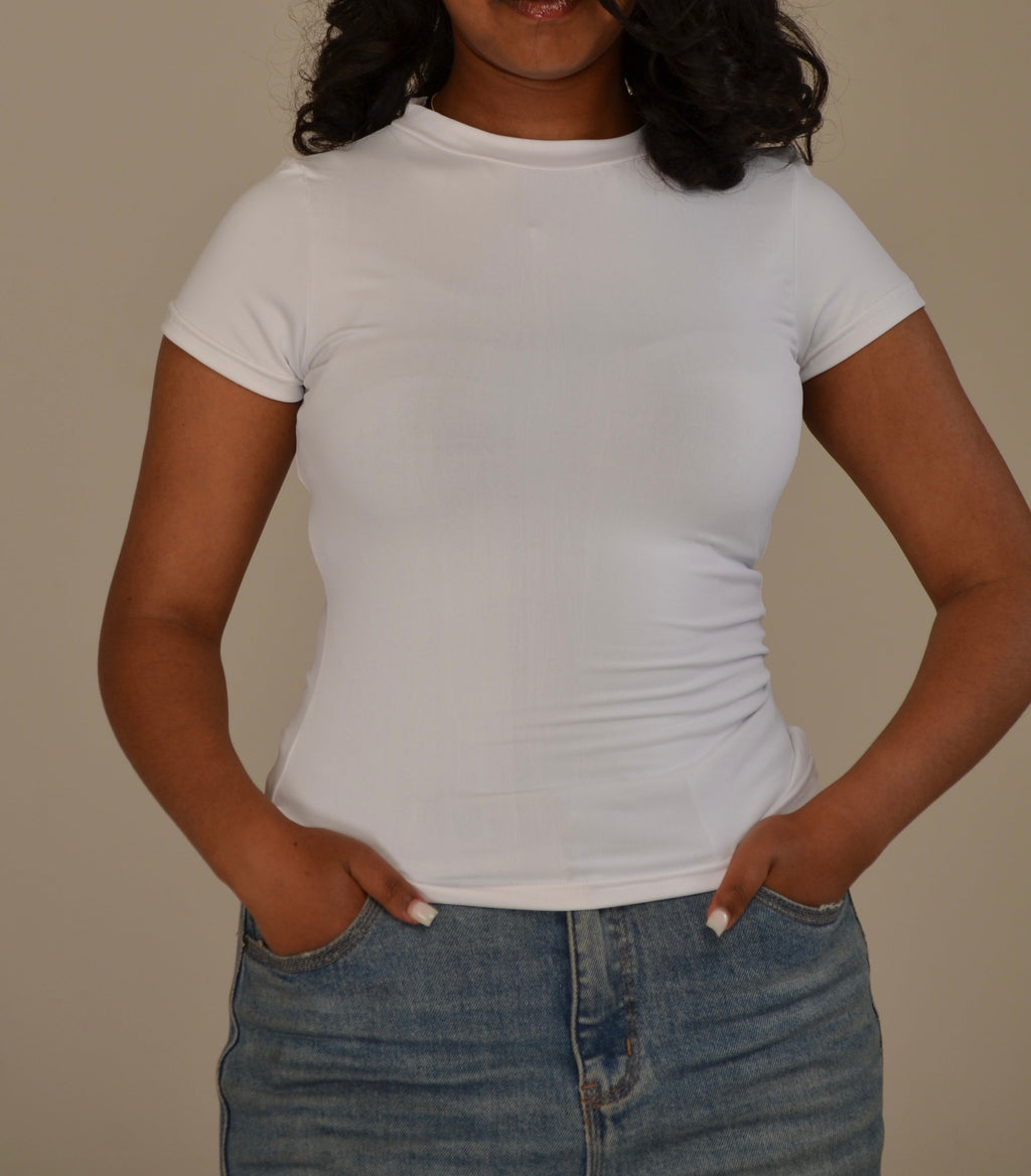 White Fitted tshirt - Short sleeve