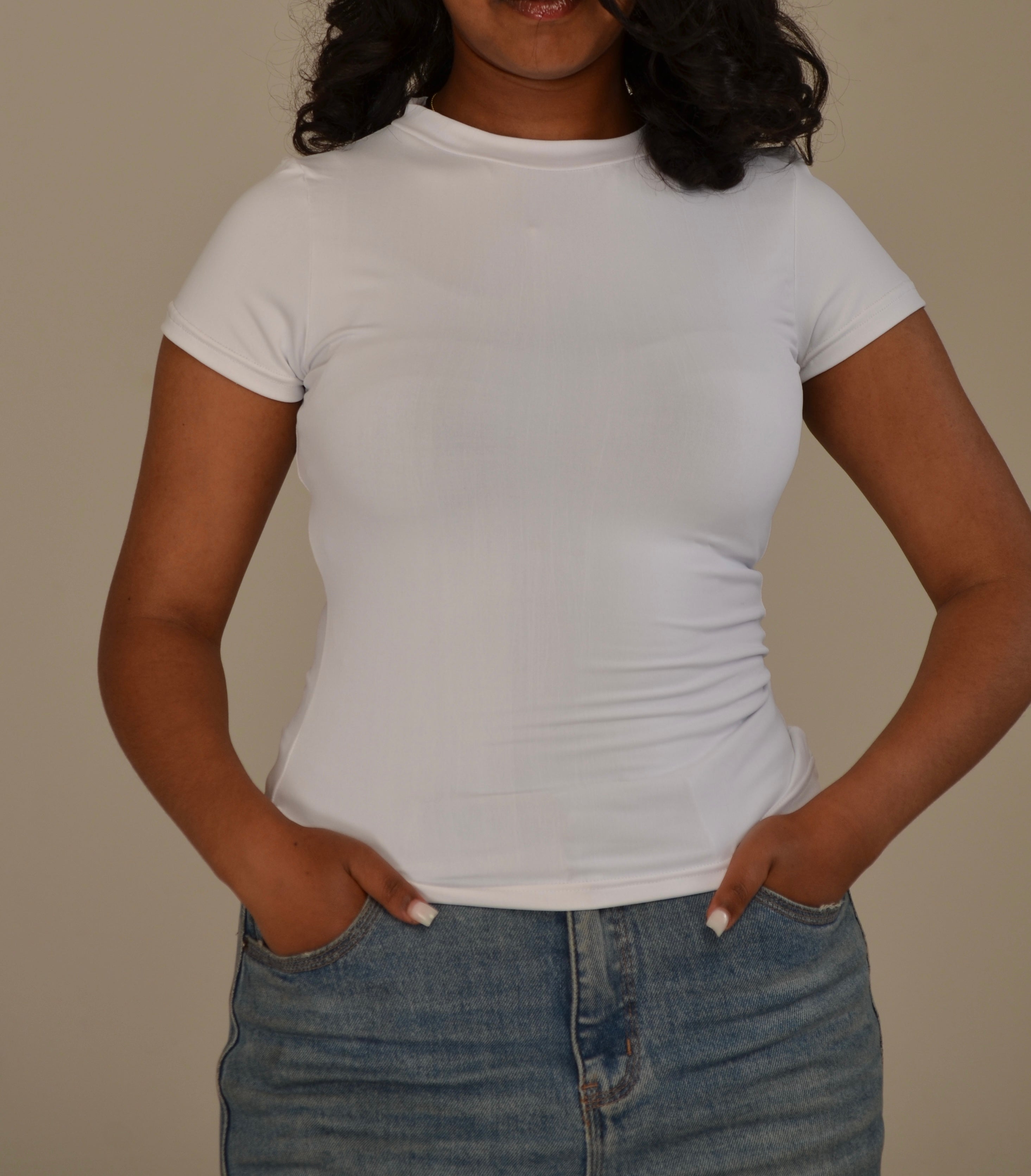 White Fitted tshirt - Short sleeve